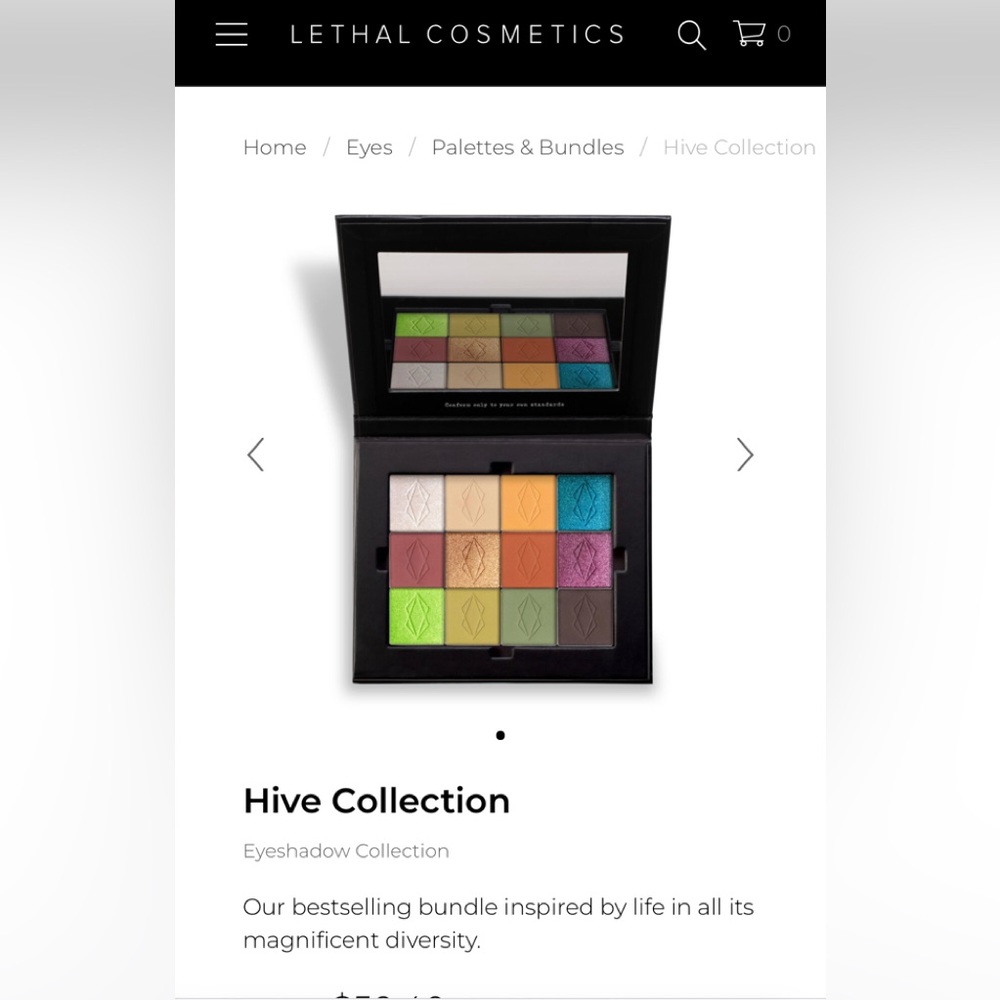 Lethal Cosmetics The Hive Eyeshadow Palette New never swatched or used
